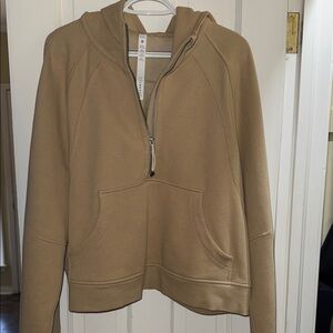 Lululemon Tan half zip scuba Hoodie XL XXL